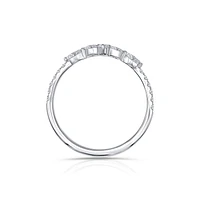 14K White Gold Mixed Diamonds Curved Band