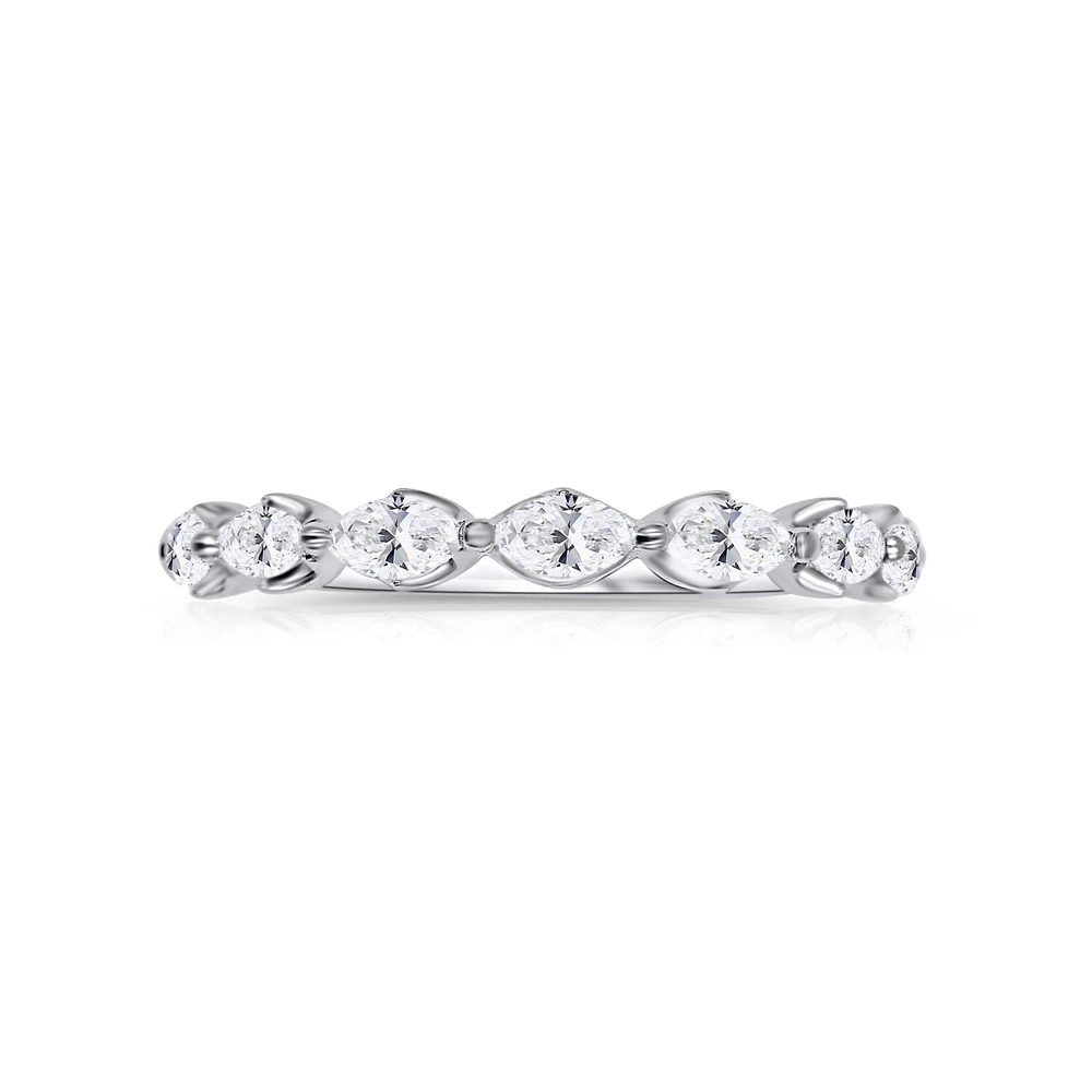 14K White Gold Marquise 0.60ctw Diamonds Band