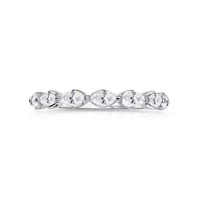 14K White Gold Marquise 0.60ctw Diamonds Band
