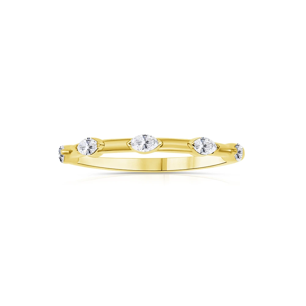 14K Yellow Gold Marquise Diamonds Band