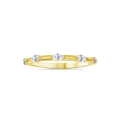 14K Yellow Gold Marquise Diamonds Band