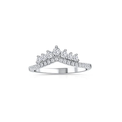14K White Gold Diamond Tiara Band