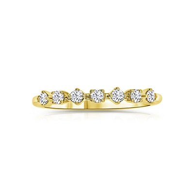 14K Yellow Gold Round 0.18CTW Diamond Wedding Band