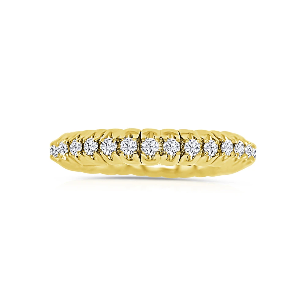 14K Yellow Gold Round 0.90CTW Diamonds Band