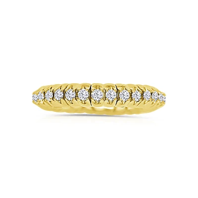 14K Yellow Gold Round 0.90CTW Diamonds Band