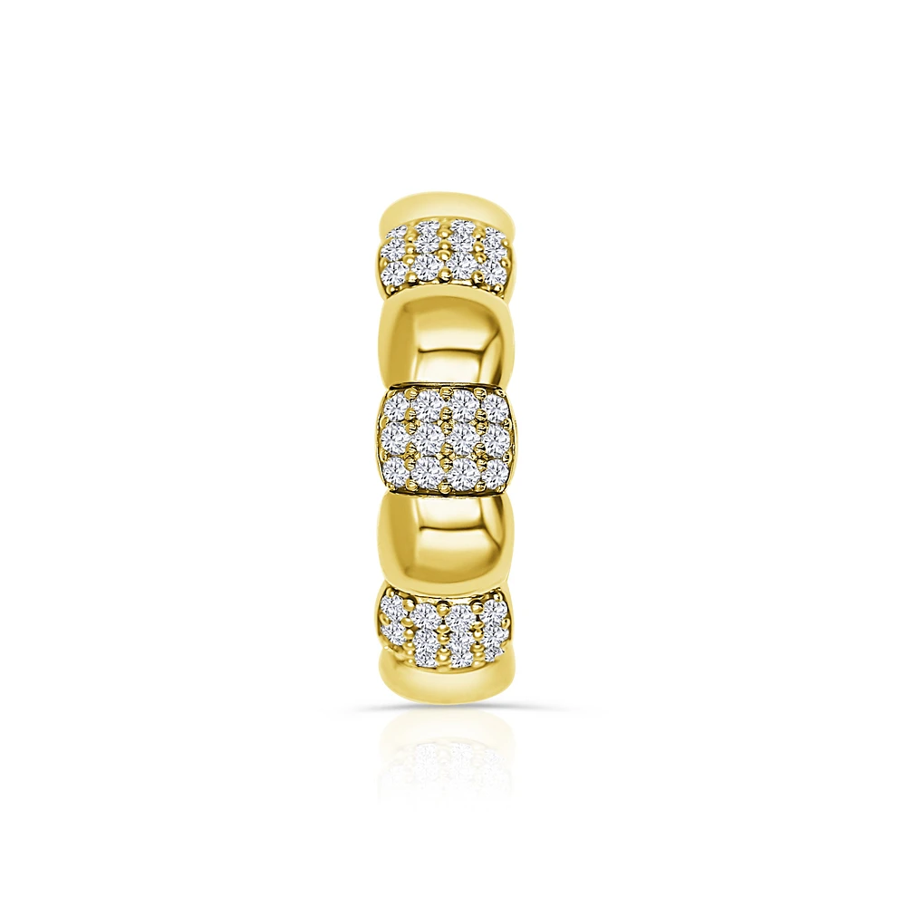 14K Yellow Gold Round 0.90CTW Diamond Wedding Band