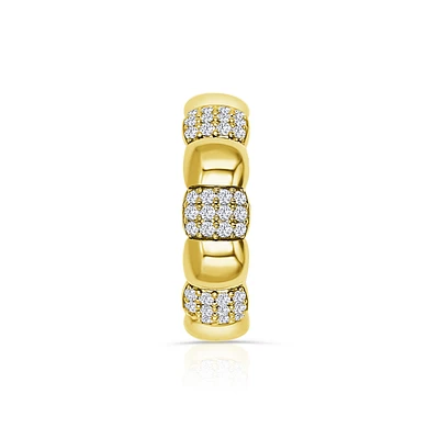 14K Yellow Gold Round 0.90CTW Diamond Wedding Band