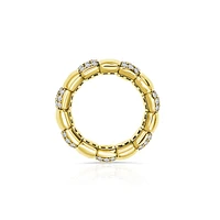 14K Yellow Gold Round 0.90CTW Diamond Wedding Band