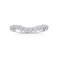 14K White Gold Round Diamonds Curve Wedding Band