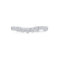 14K White Gold Round 0.35CTW Diamonds Shadow Curved Band