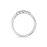 14K White Gold Round 0.35CTW Diamonds Shadow Curved Band