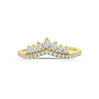 14K Yellow Gold Round Diamonds Tiara Band