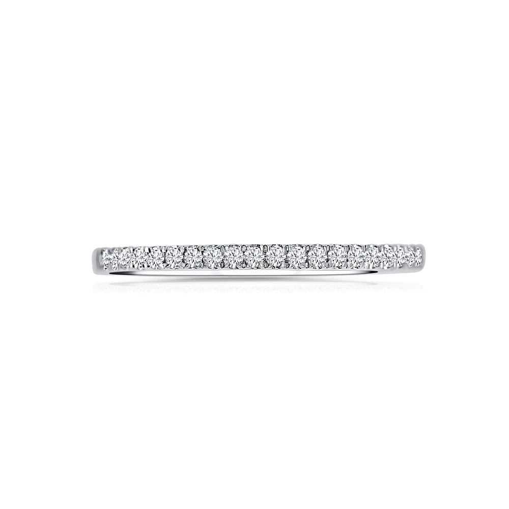 14K White Gold Round 0.15CTW Diamond Wedding Band