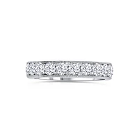 14K White Gold Round 1.00CTW Diamonds Channel Band