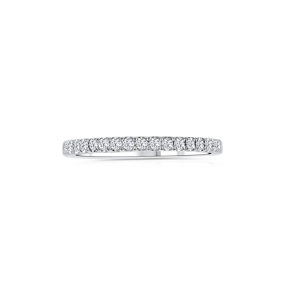 14K White Gold Round 0.23CTW Diamond Wedding Band