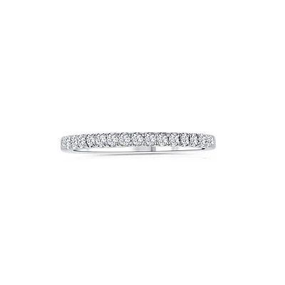 14K White Gold Round 0.23CTW Diamond Wedding Band