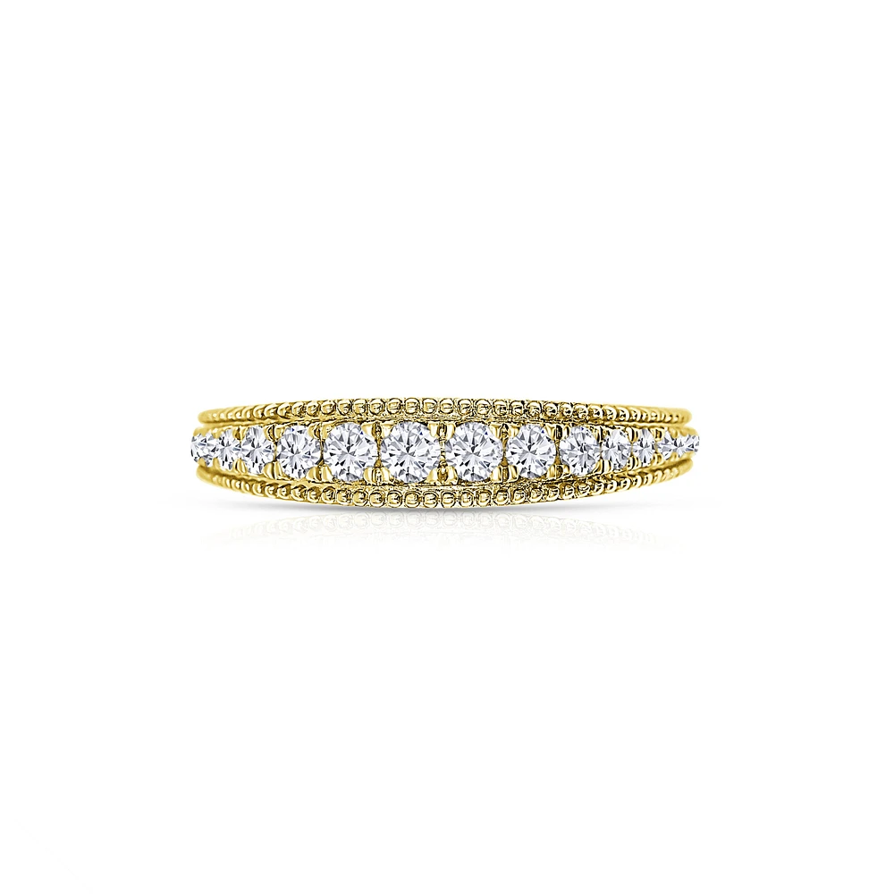 14K Yellow Gold Round 0.39CTW Diamond Wedding Band