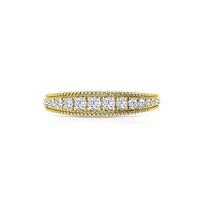 14K Yellow Gold Round 0.39CTW Diamond Wedding Band