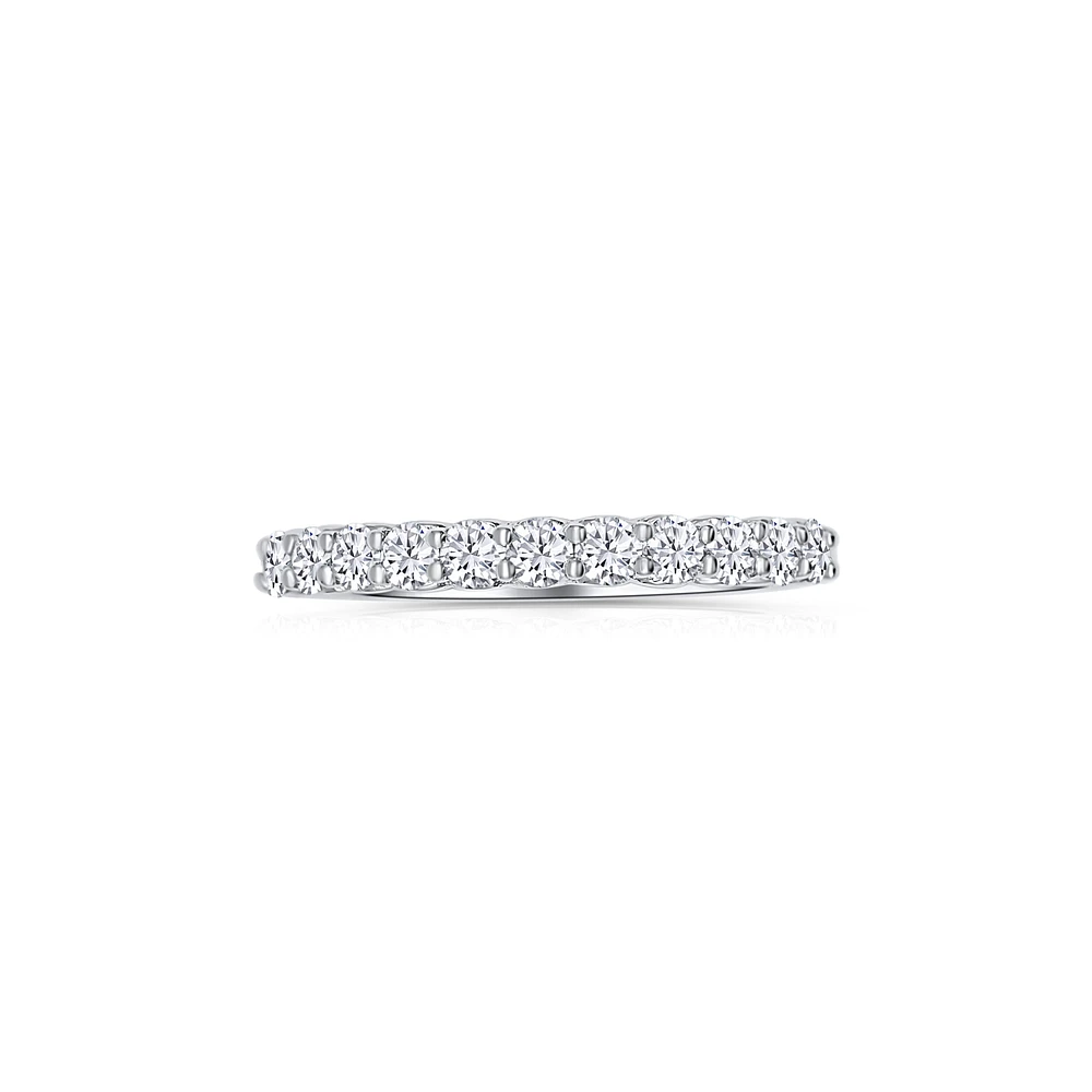 18K White Gold Round 0.10CTW Diamond Wedding Band