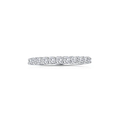 18K White Gold Round 0.10CTW Diamond Wedding Band