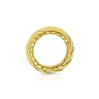 14K Yellow Gold Chevron Wedding Band