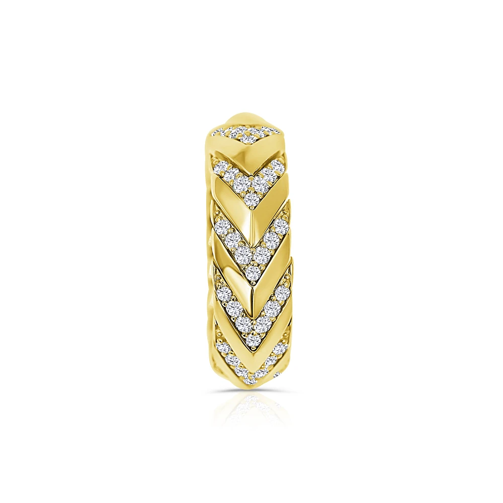 14K Yellow Gold Chevron Wedding Band
