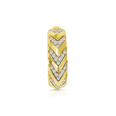 14K Yellow Gold Chevron Wedding Band