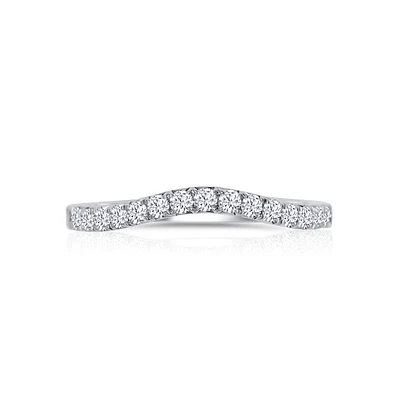 14K White Gold Round 0.30CTW Diamond Curve Wedding Band