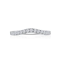 14K White Gold Round 0.30CTW Diamond Curve Wedding Band