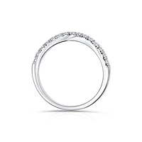 14K White Gold Round 0.30CTW Diamond Curve Wedding Band