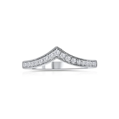 14K White Gold Round 0.22CTW Diamond Curve Band
