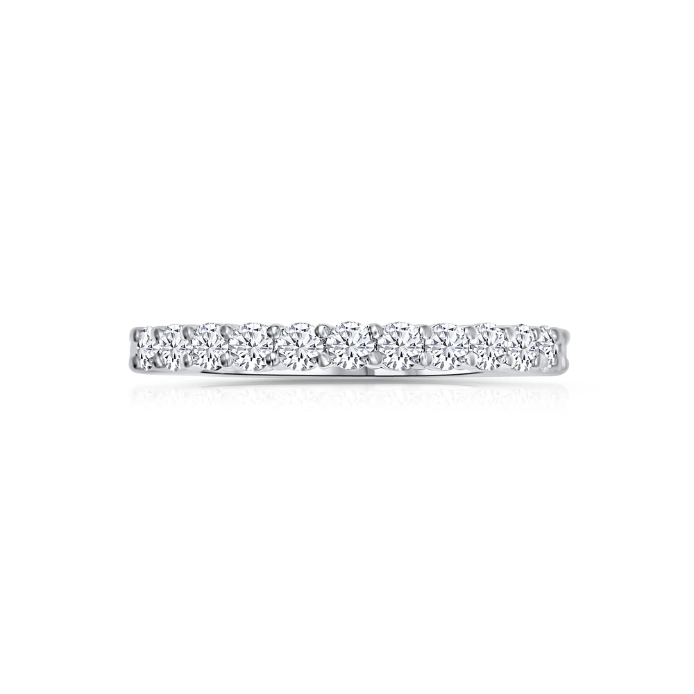 14K White Gold Round 0.50CTW Diamond Wedding Band