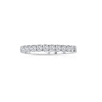 14K White Gold Round 0.50CTW Diamond Wedding Band