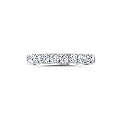 14K White Gold Round 1.00CTW Diamond Wedding Band
