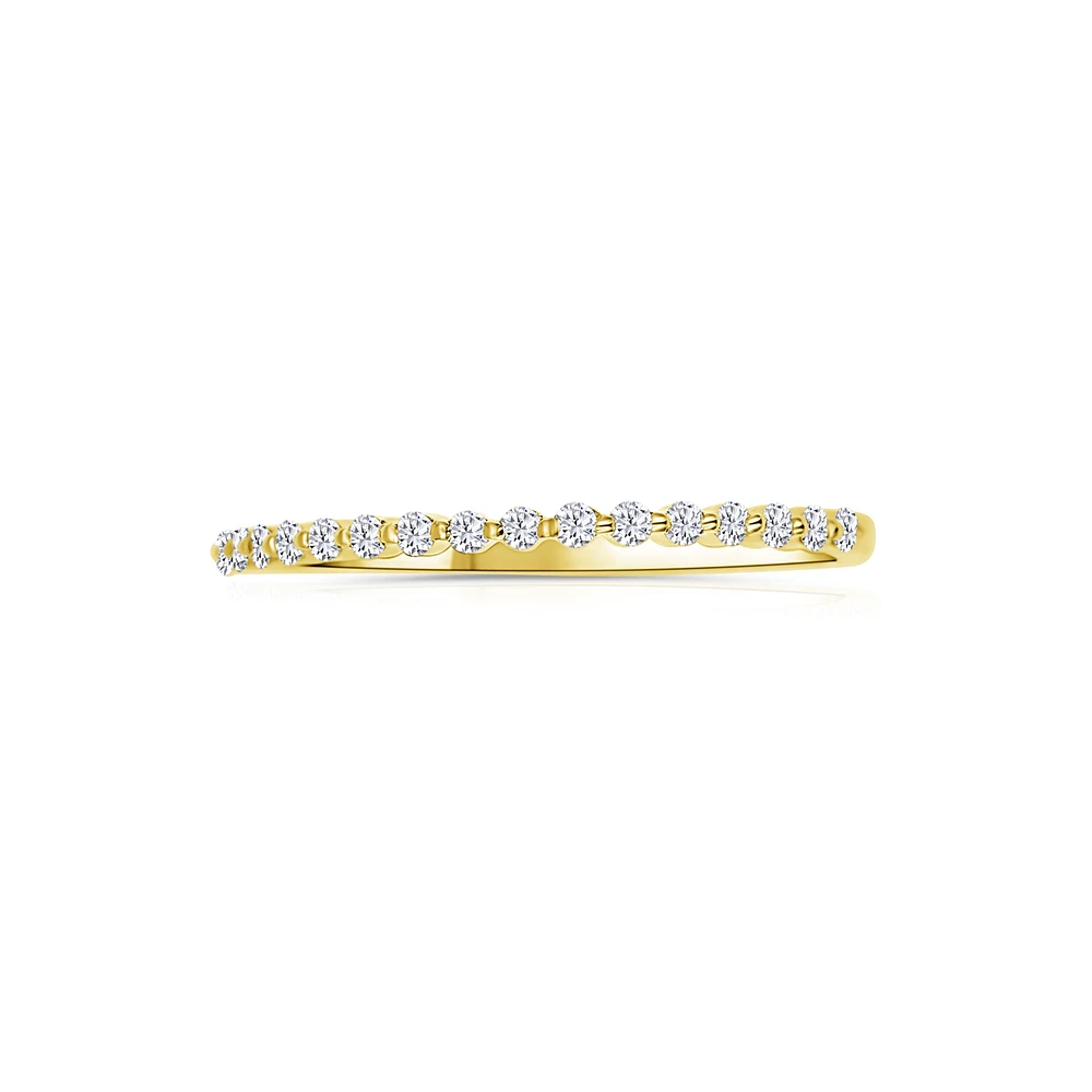 14K Yellow Gold Round 0.15 Diamond Shared-Prong Band