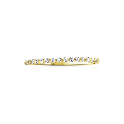 14K Yellow Gold Round 0.15 Diamond Shared-Prong Band