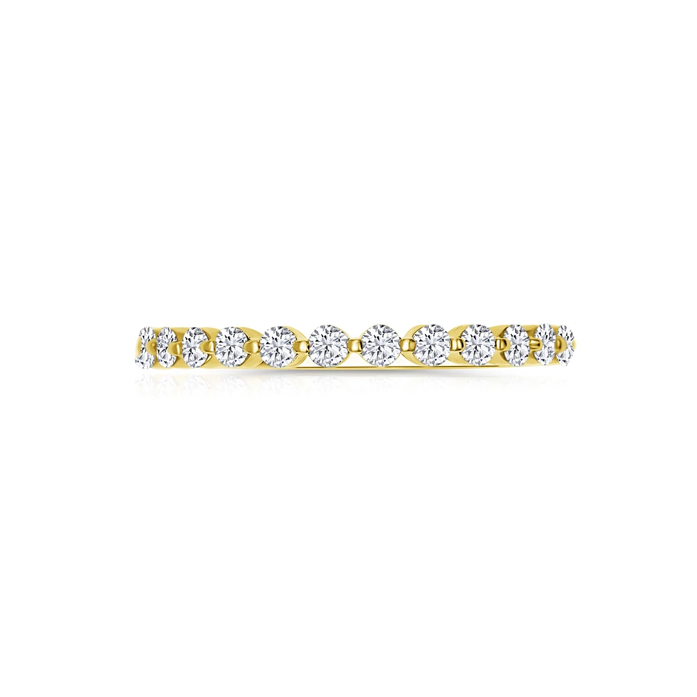 14K Yellow Gold Round 0.25CTW Diamond Shared-Prong Band
