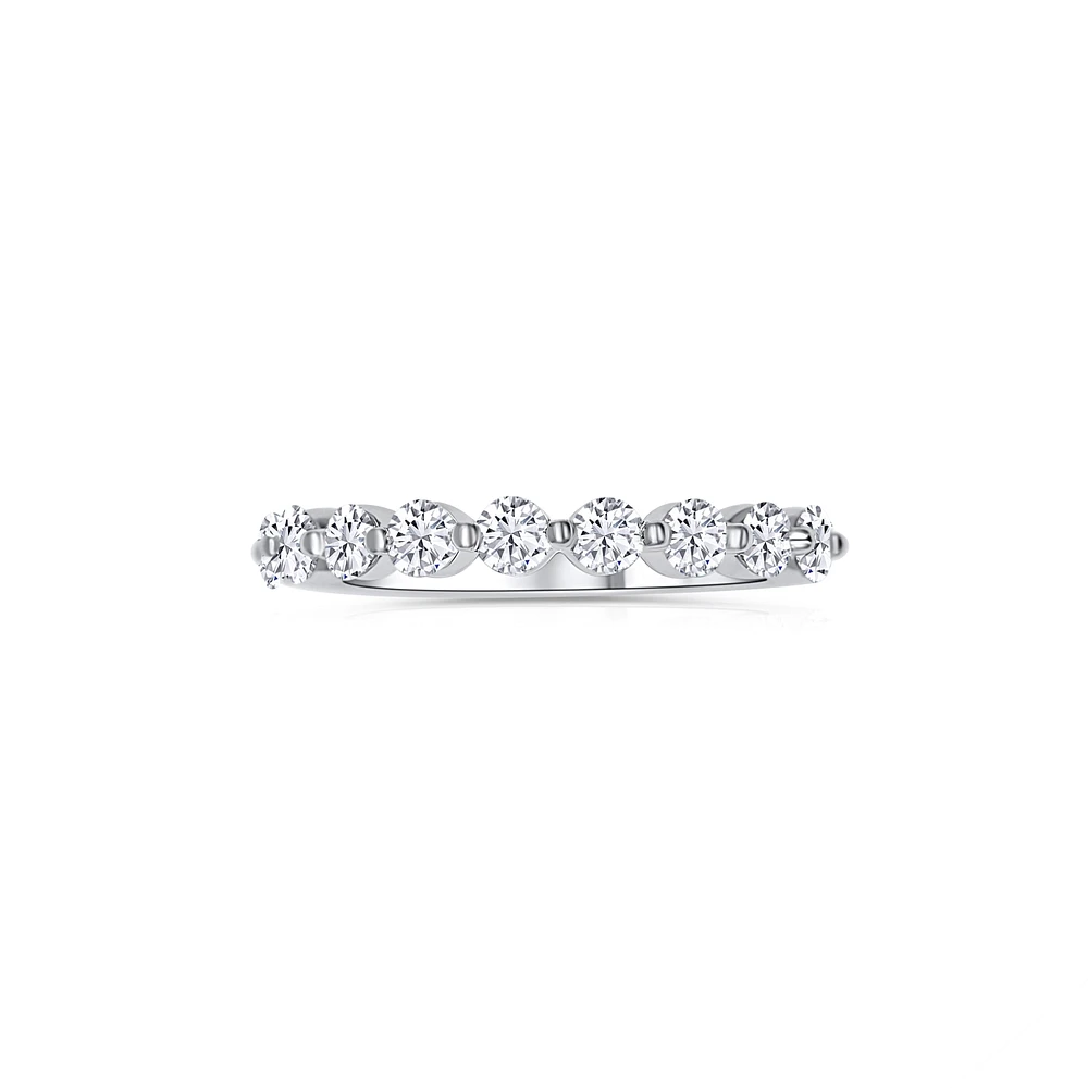 14K White Gold Round 0.75CTW Diamond Shared-Prong Band