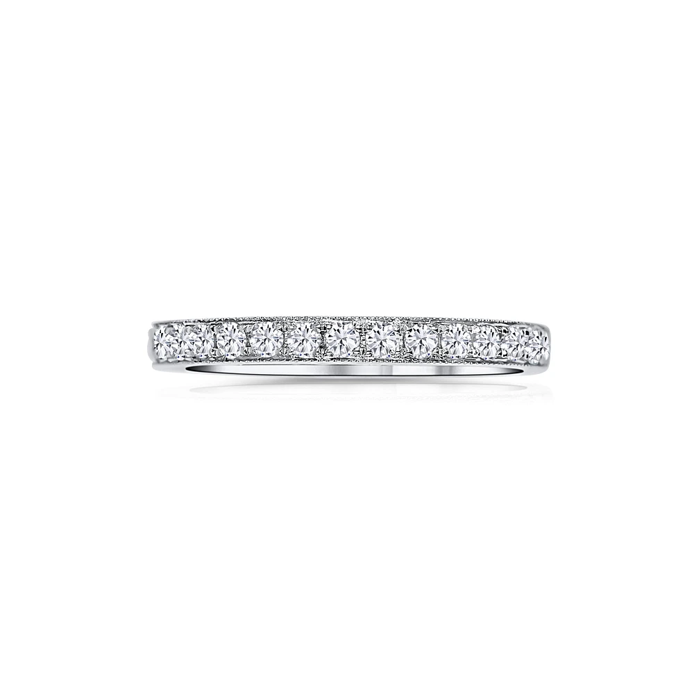 14K White Gold Round 0.33CTW Diamond Wedding Band