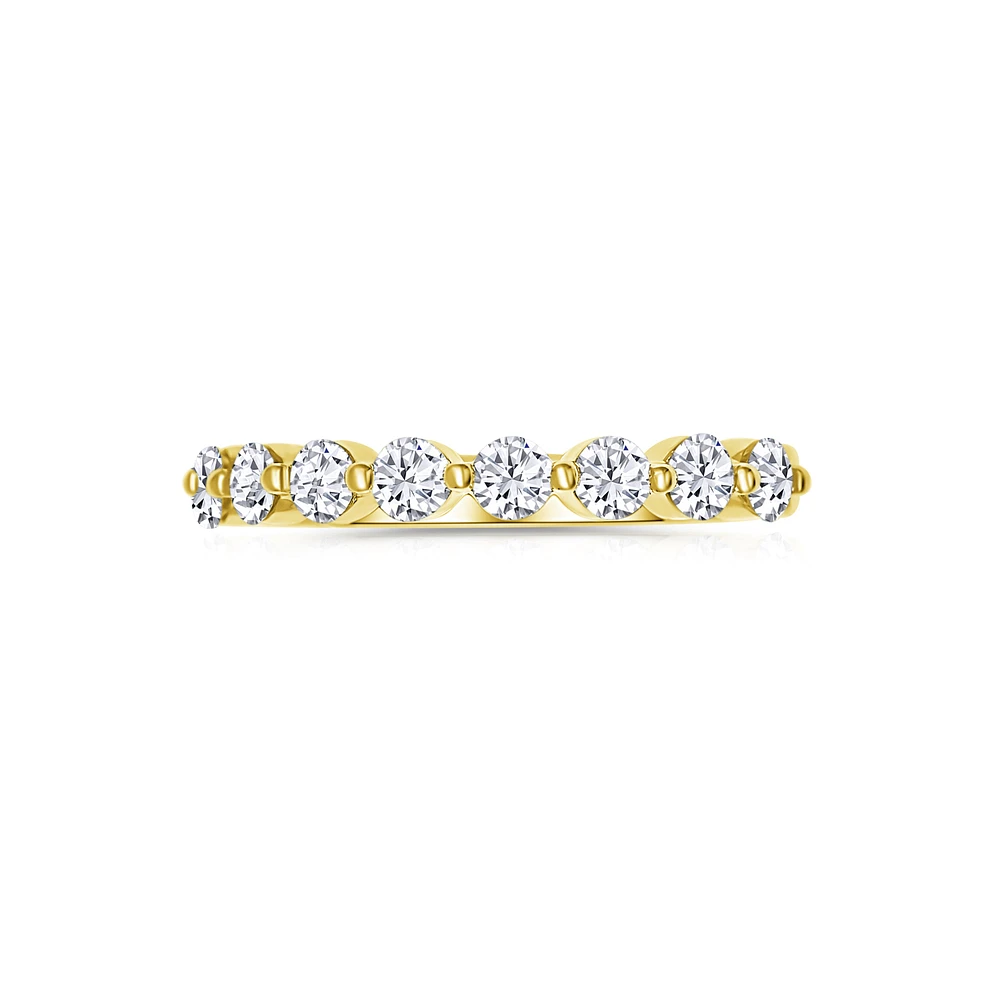 14K Yellow Gold Round 0.75CTW Diamonds Shared-Prong Band