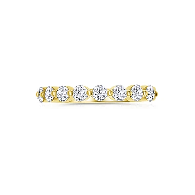 14K Yellow Gold Round 0.75CTW Diamonds Shared-Prong Band