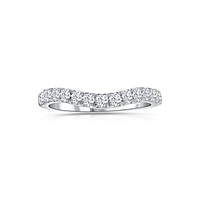 14K White Gold Round 0.58CTW Diamond Curved Band