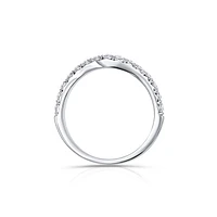14K White Gold Round 0.58CTW Diamond Curved Band