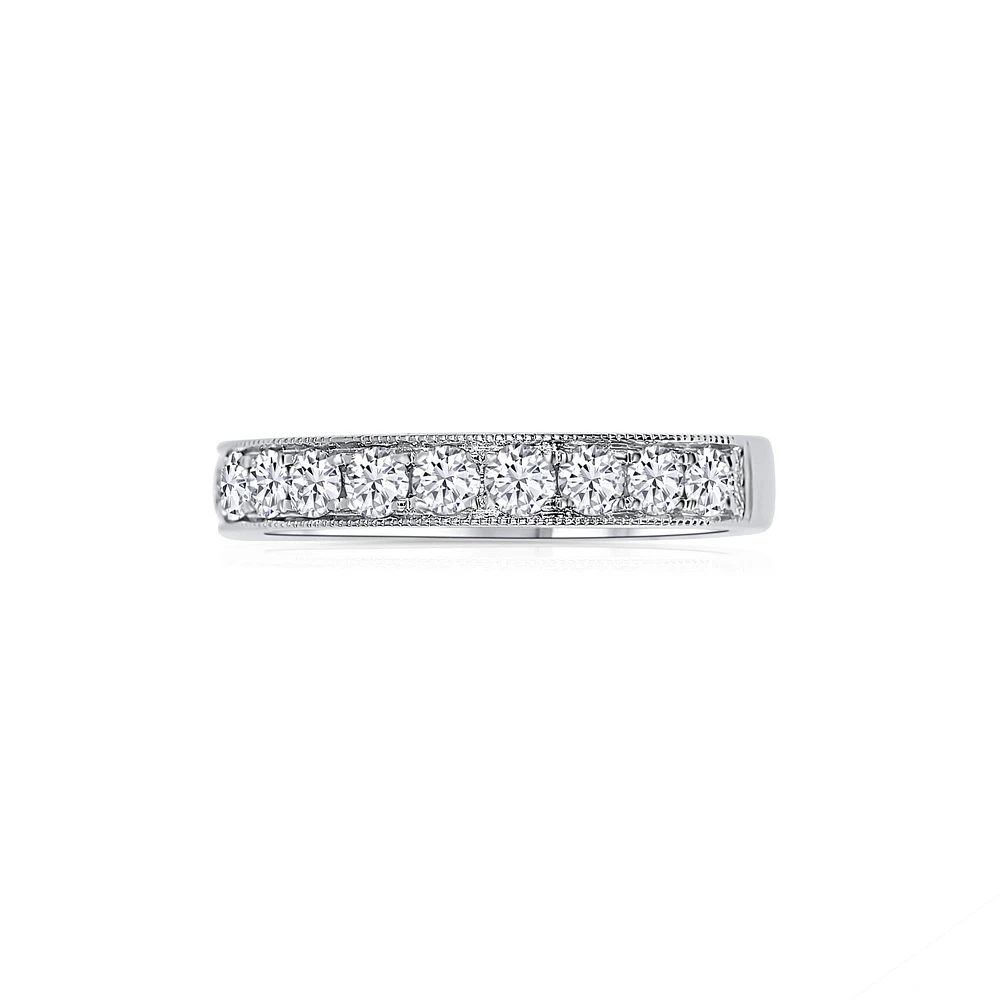 14K White Gold Round 0.75CTW Diamond Band