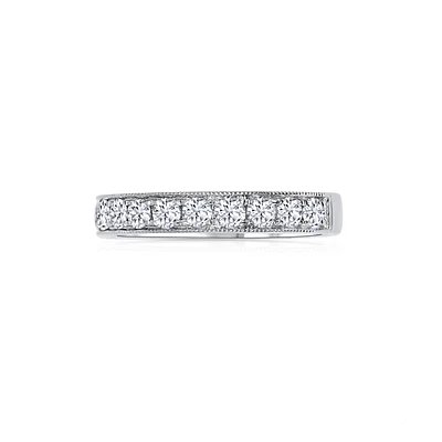 14K White Gold Round 0.75CTW Diamond Band