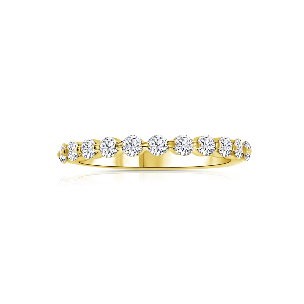 14K Yellow Gold Round 0.50 Diamond Shared-Prong Band