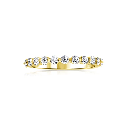 14K Yellow Gold Round 0.50 Diamond Shared-Prong Band