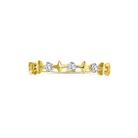 14K Yellow Gold Round 0.07CTW Diamonds and Stars Band