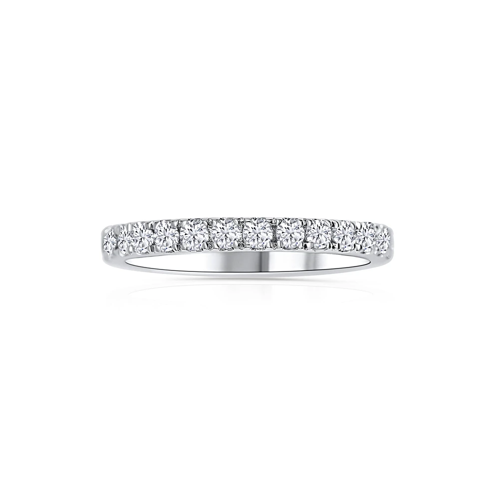 14K White Gold Round 0.50CTW Diamond Band