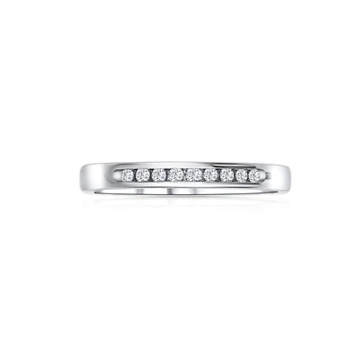14K White Gold Round 1.00CTW Channel-Set Diamond Band